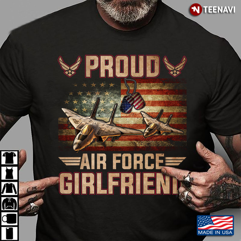 Proud Air Force Girlfriend American Flag Dog Tag