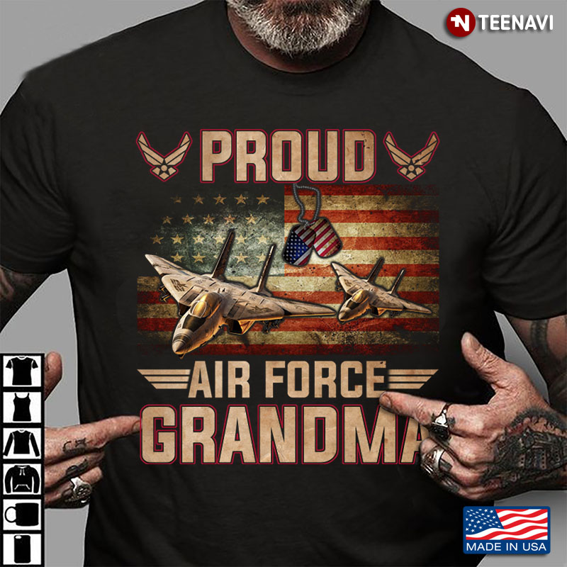 Proud Air Force Grandma Military American Flag
