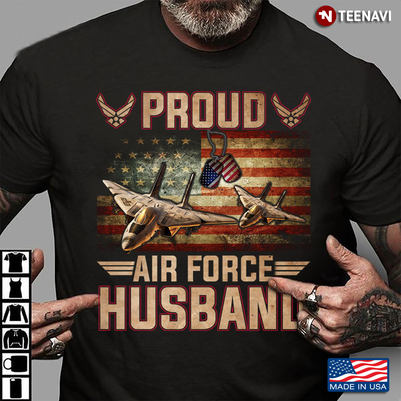 Proud Air Force Husband Military American Flag