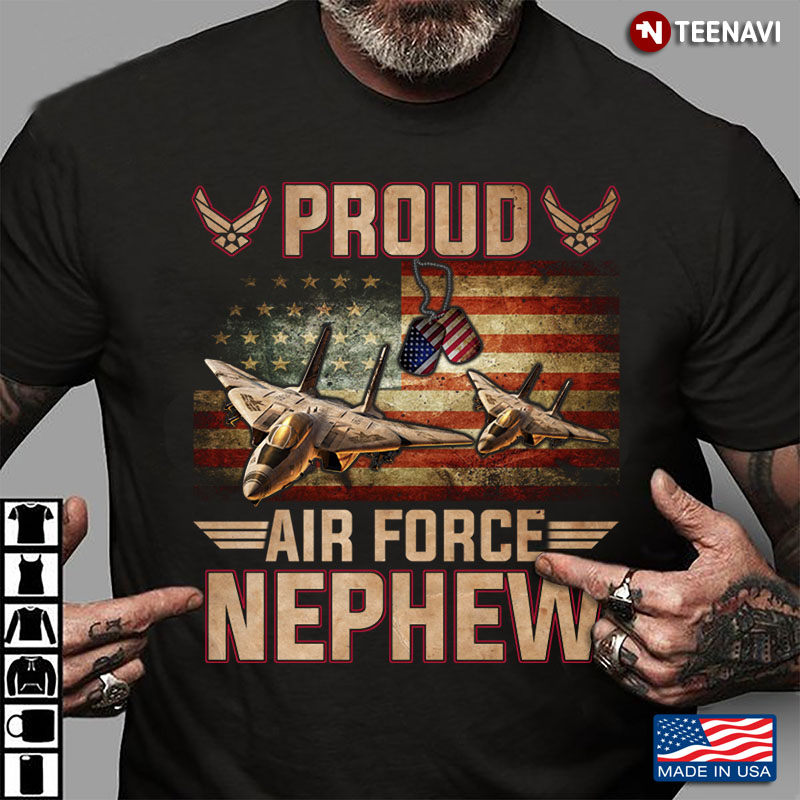 Proud Air Force Nephew Veterans Day American Flag