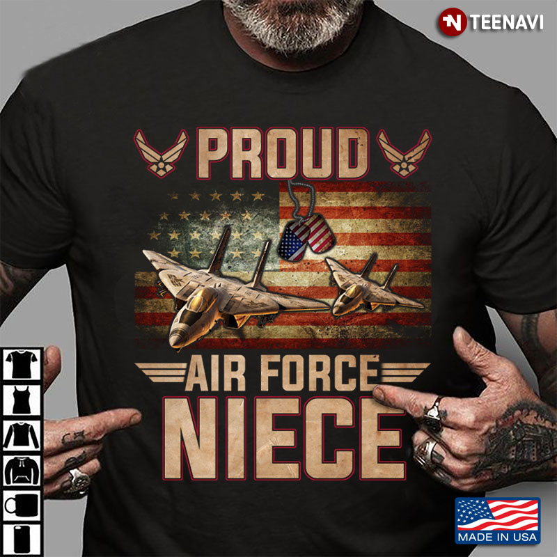 Proud Air Force Niece Veterans Day American Flag
