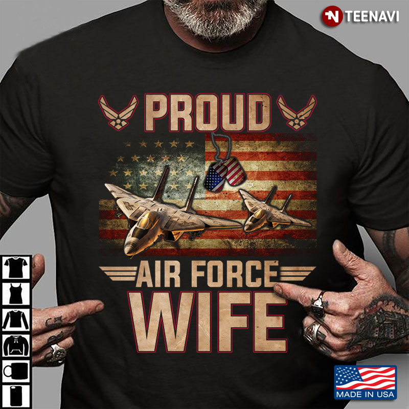 Proud Air Force Wife Military American Flag