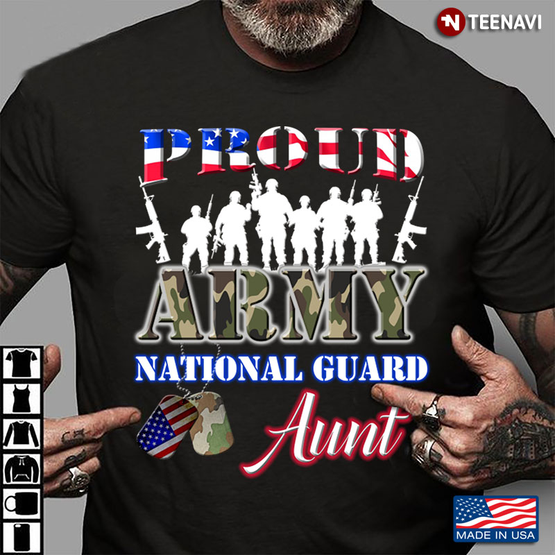 Proud Camo Army National Guard Aunt Us Flag Patriotic