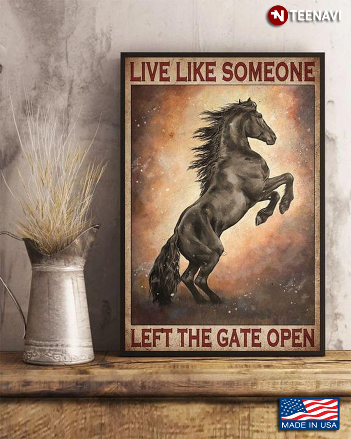 Vintage Galaxy Theme Horse Live Like Someone Left The Gate Open