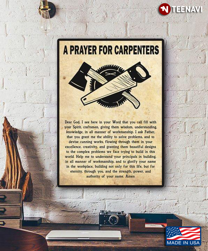 Vintage A Prayer For Carpenters
