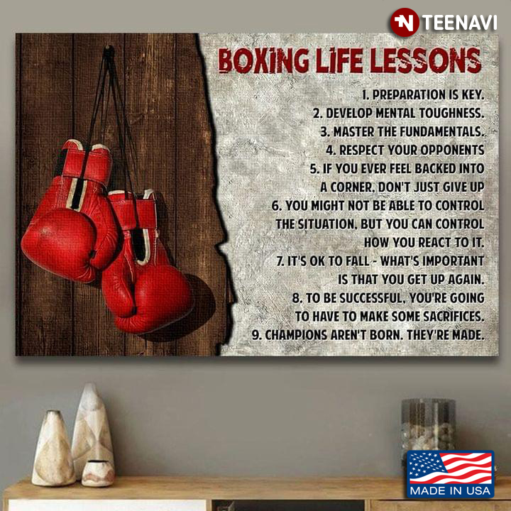 Vintage Red Boxing Gloves Boxing Life Lessons