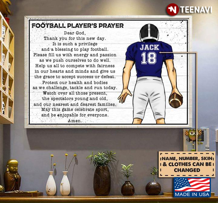 Personalized Name, Number, Skin & Clothes Football Player's Prayer