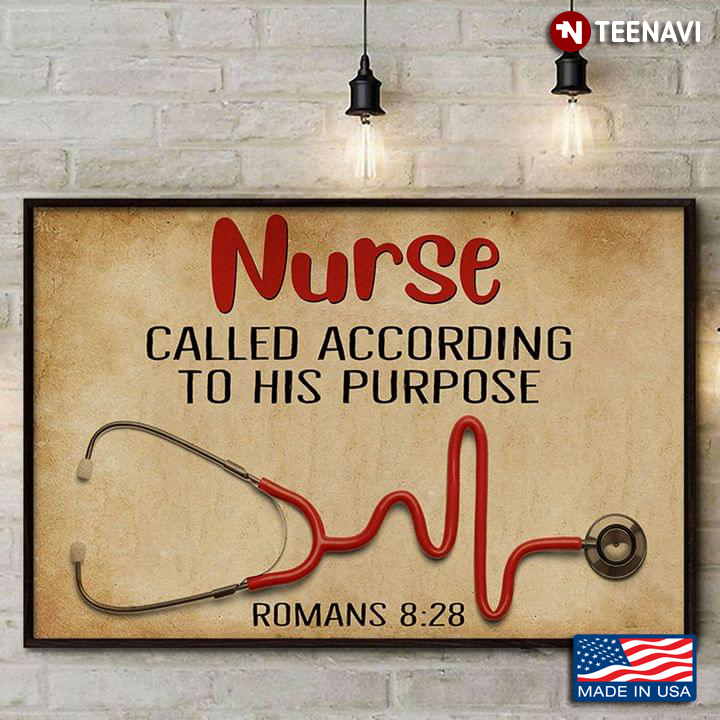 Vintage Stethoscope Nurse Called According To His Purpose Roman 8:28