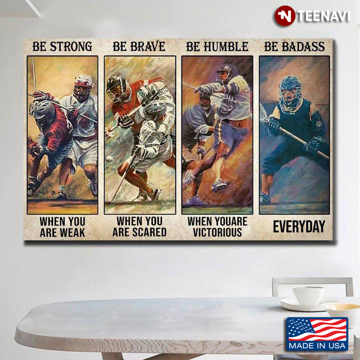 Hockey Players Painting Be Strong When You Are Weak Be Brave When You Are Scared