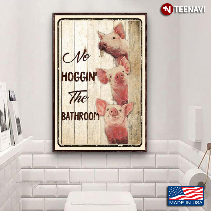 Wooden Theme Three Little Pigs No Hoggin’ The Bathroom
