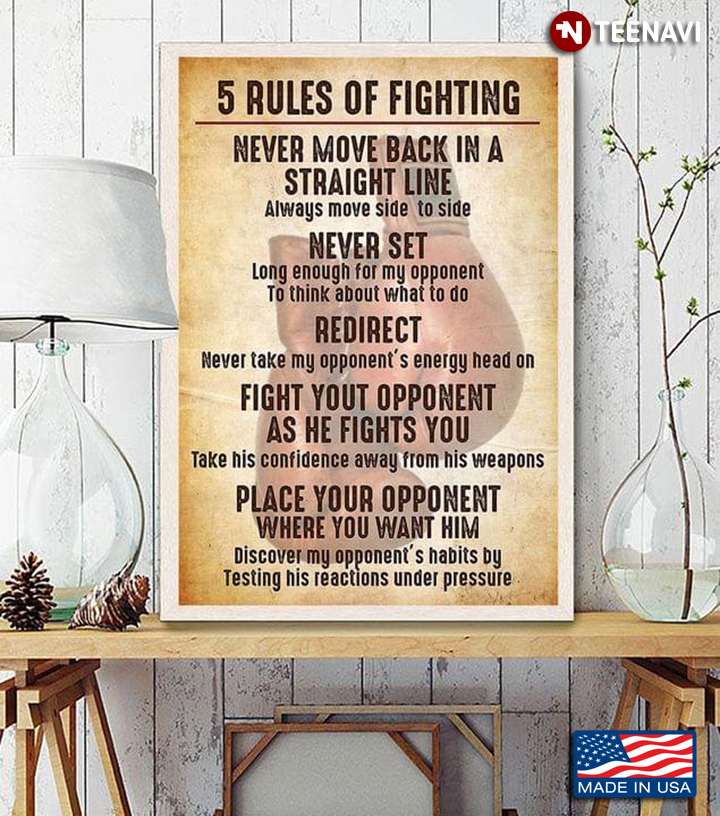 Red Boxing Gloves Theme 5 Rules Of Fighting