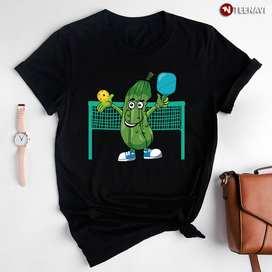 Pickle Playing Pickleball Funny Pickleball Paddleball T-Shirt