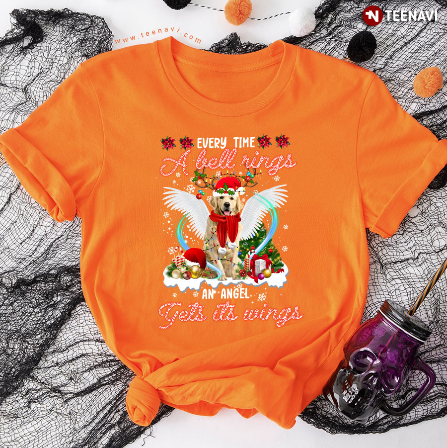Golden Retriever Every Time A Bell Rings An Angel Gets Its Wings Christmas T-Shirt