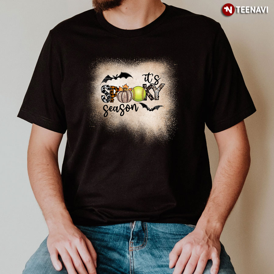 Softball It’s Spooky Season Leopard for Halloween T-Shirt