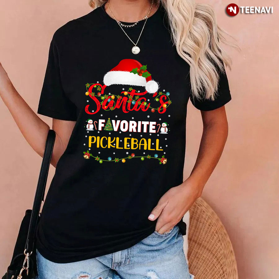 Santa's Favorite Pickleball for Christmas T-Shirt