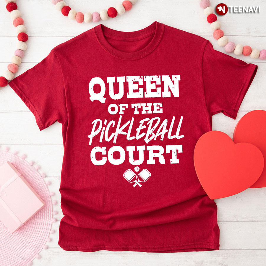Queen Of The Pickleball Court T-Shirt - Royal Blue Tee