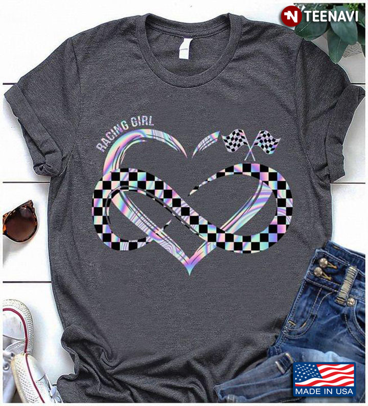 Racing Girl  Heart Flag For Racing Lover