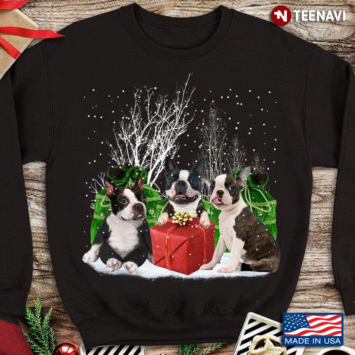 Boston Terrier Snow Gifts For Dog Lover