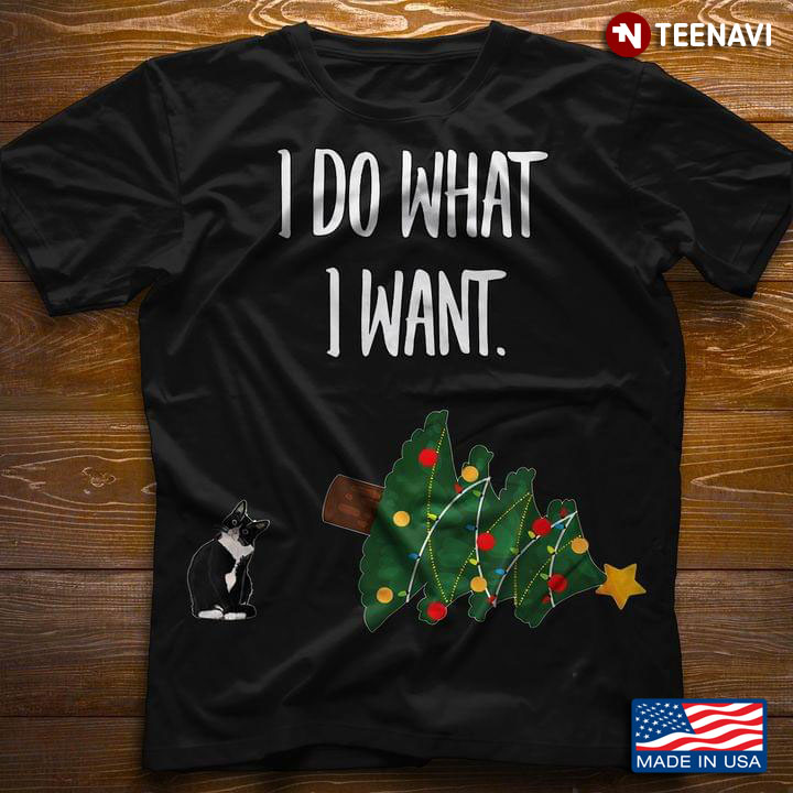 I Do What I Want  Black Cat Christmas Tree