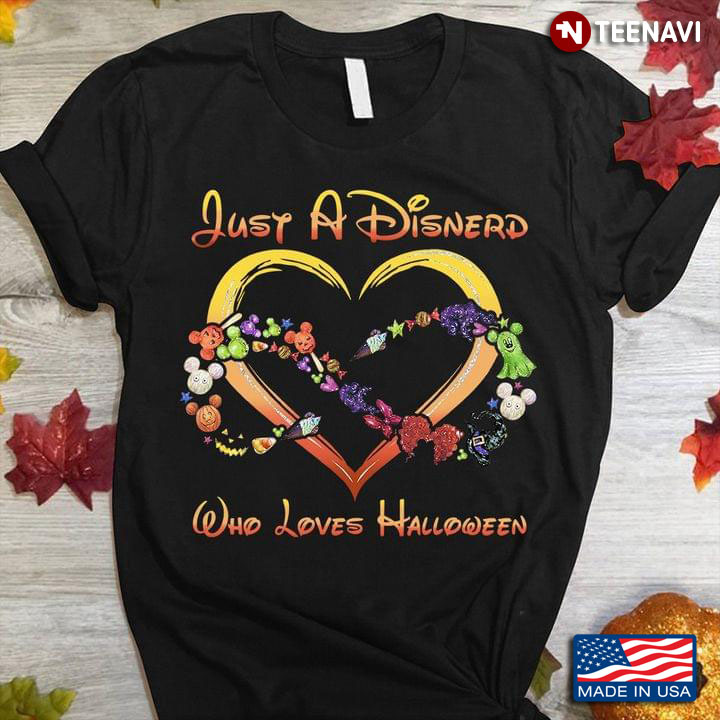 Just A Disnerd Who Loves Halloween Disney Cartoon Halloween Lovers T-Shirt
