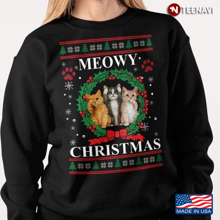 Meowy Christmas Cats Paw Cat Merry Christmas