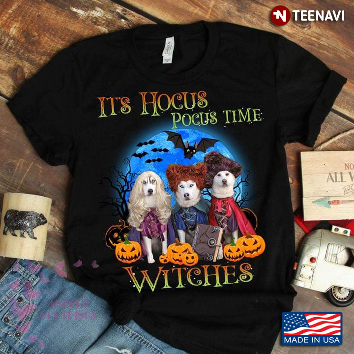 It’s Hocus Pocus Time Witches For Halloween Husky Dog