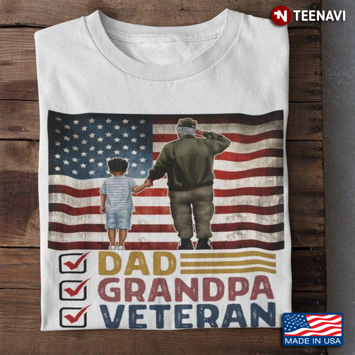 Dad Grandpa Veteran American Flag