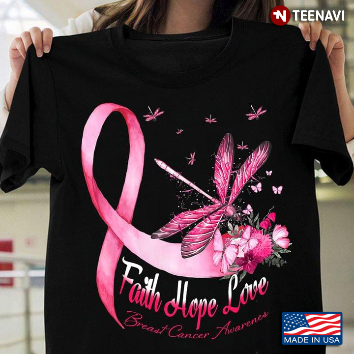 Faith Hope Love  Breast Cancer Awareness Dragonflies