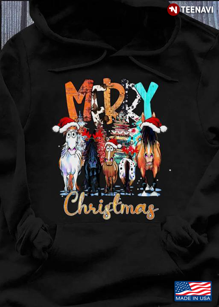 Merry Christmas  Horses Funny Horse Gifts For Christmas