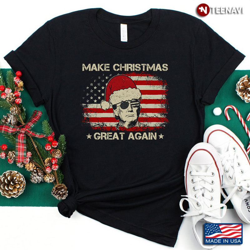 Make Christmas Great Again  Trump President American Flag