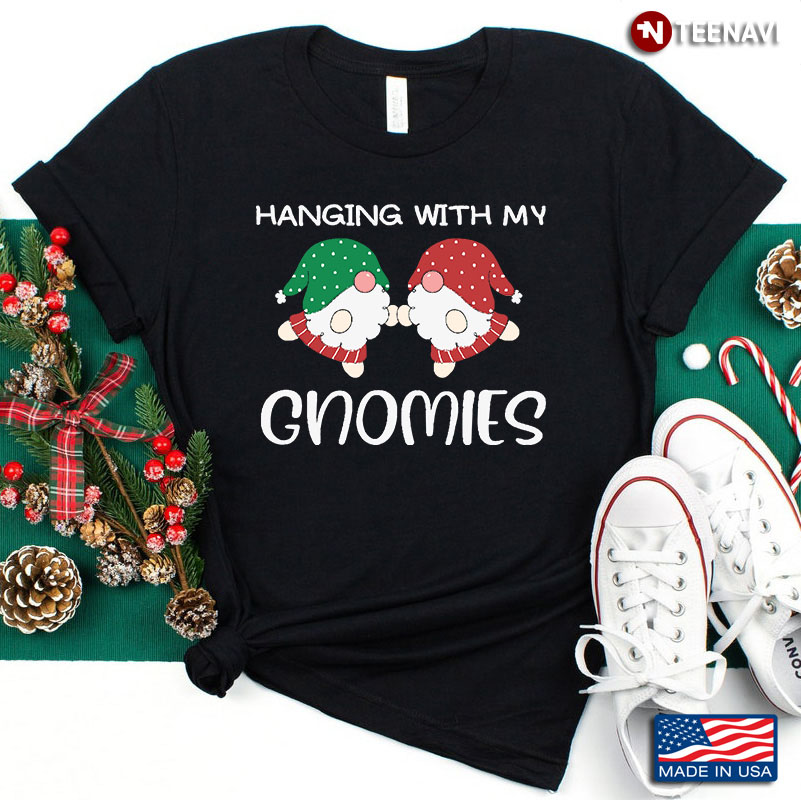 Hanging With My Gnomies Merry Christmas Christmas Gift Funny Gnome Dancing