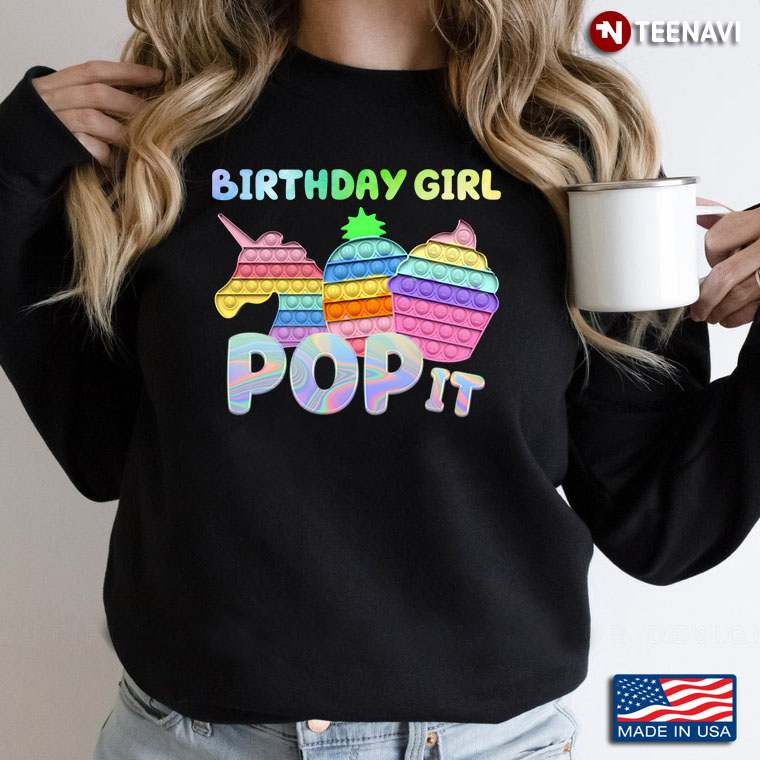 Birthday Girl Pop It  Unicorn Ice Cream Birthday Gifts