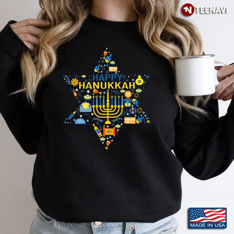 Star  Menorah  Happy Hanukkah Festival Of Lights Dredei