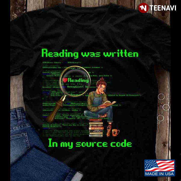 Reading Was Written In My Source Code Girl Reading Book