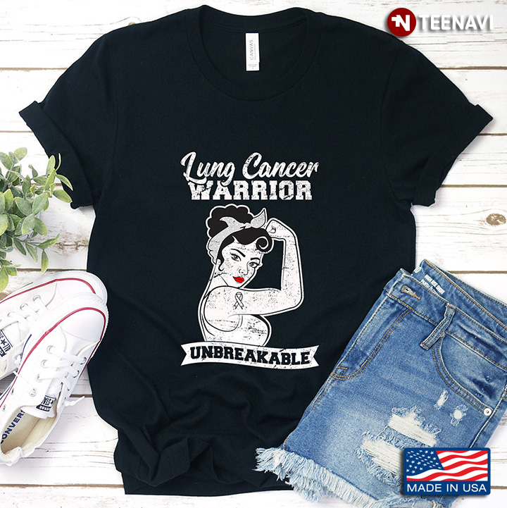 Lung Cancer Warrior Unbreakable  Strong Girl Lung Cancer