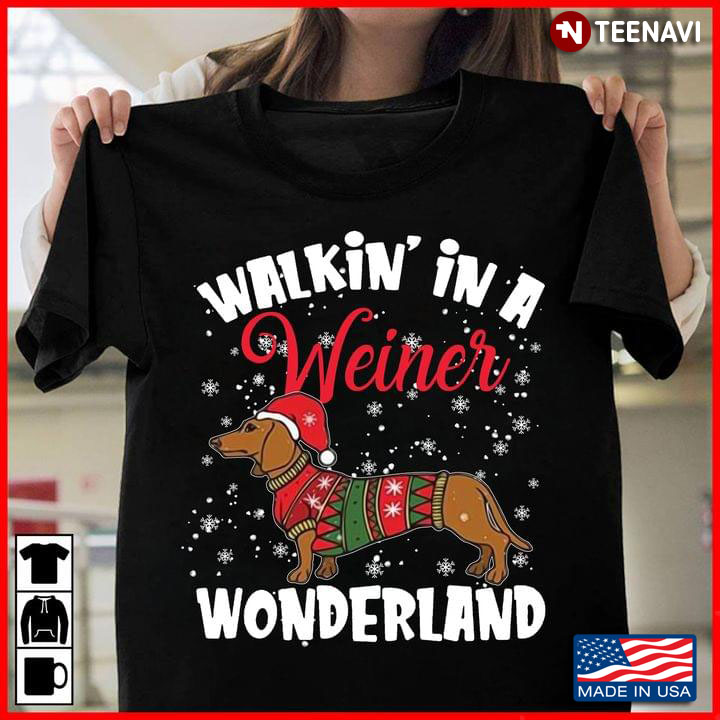 Walkin' In A Weiner Wonderland Christmas Gift for Dog Lover