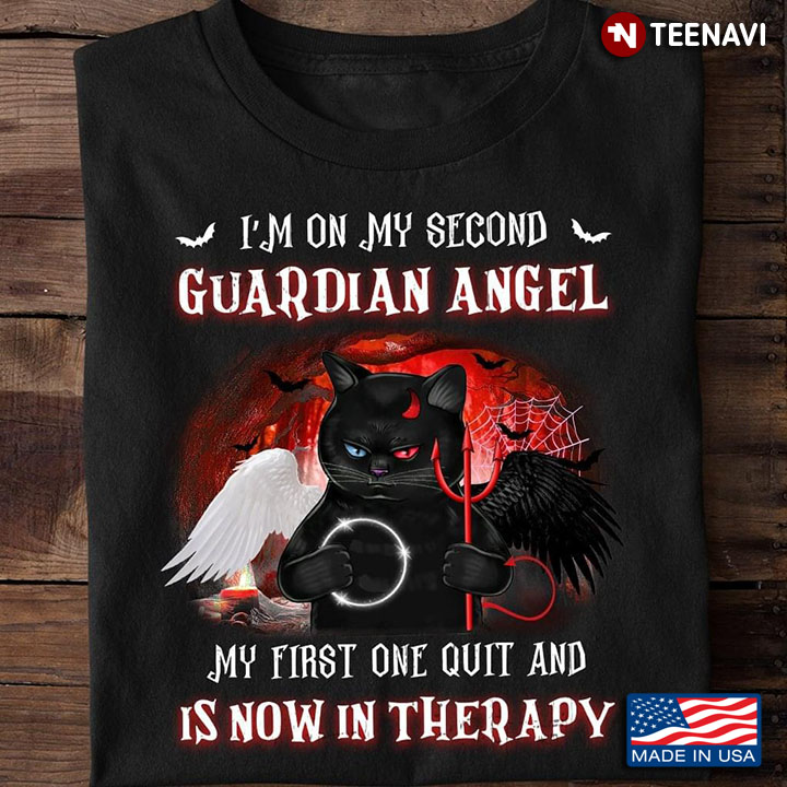 Black Cat I'm On My Second Guardian Angel My First One Quit and is Now in Therapy
