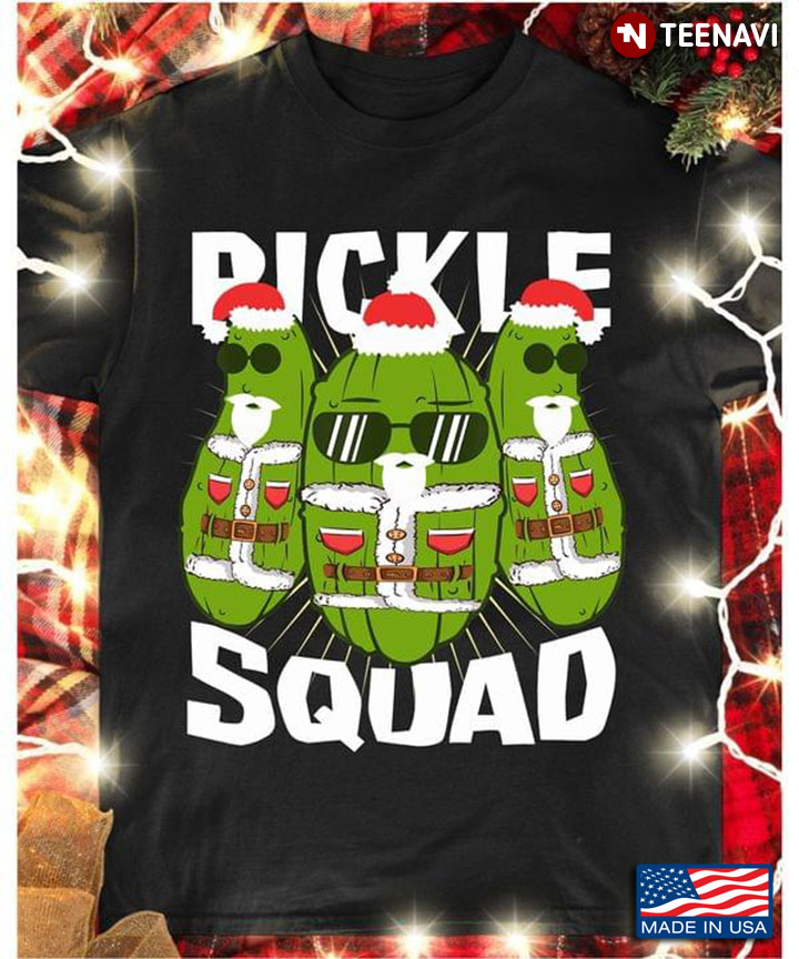 Pickle Squad Funny Pickle Santas Merry Christmas