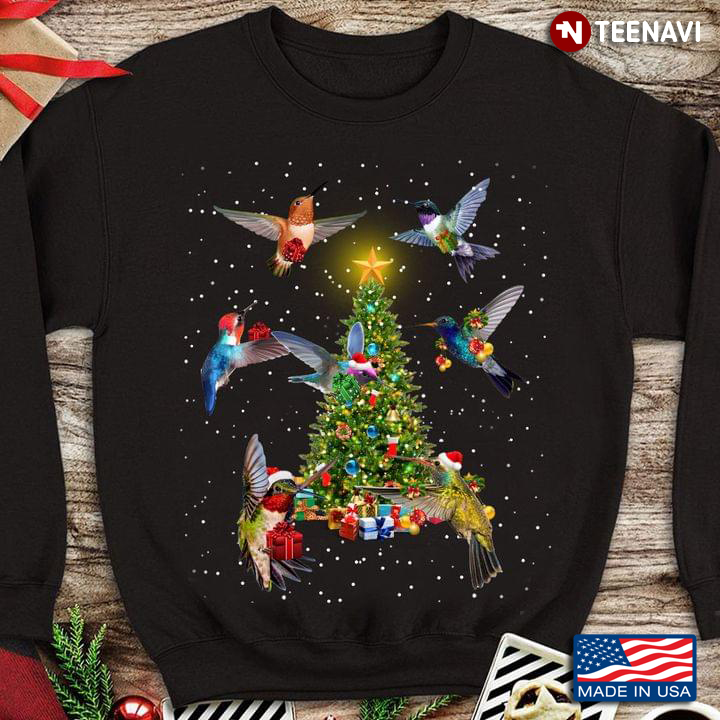 Hummingbirds and Christmas Tree Merry Christmas