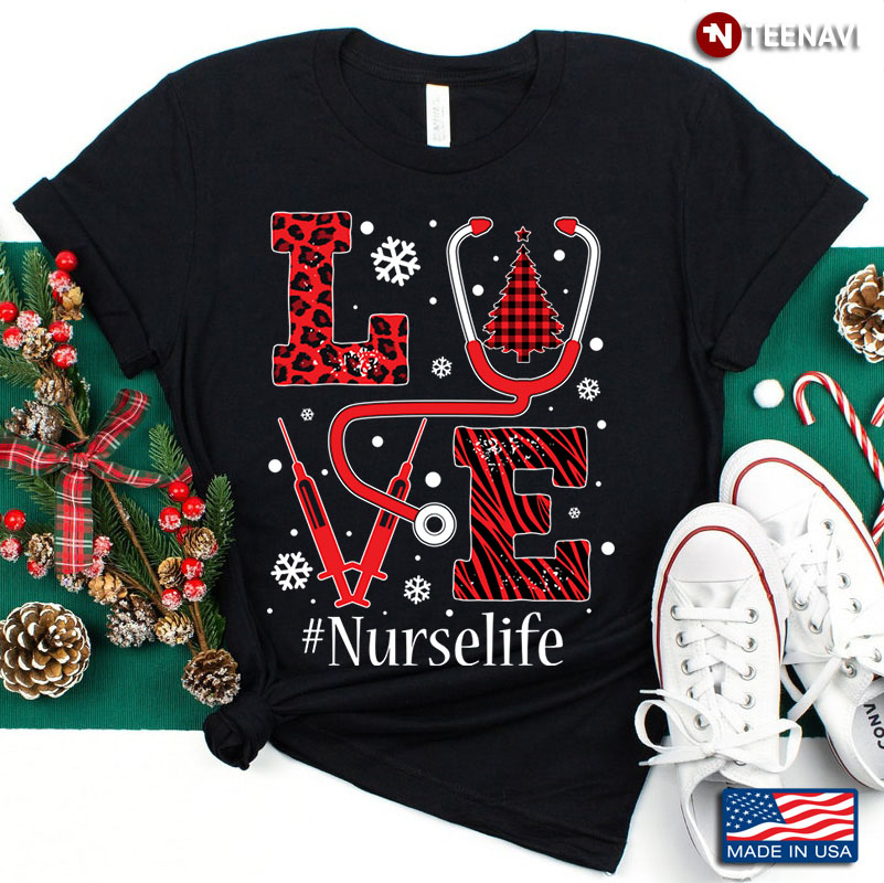 Awesome Love Leopard Christmas Tree Nurse Life
