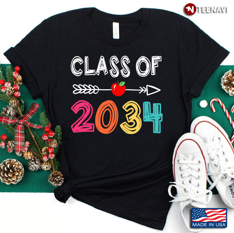 Class of 2034 Red Apple Funny for Teacher Student