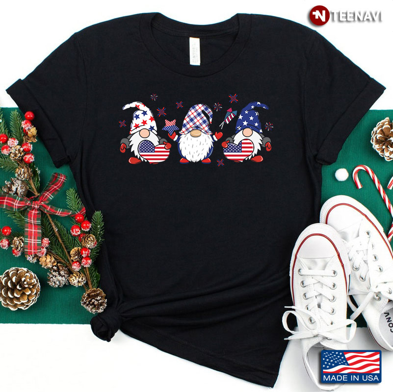 Patriotic Gnomes Ameerican Flag Firework Christmas Gift