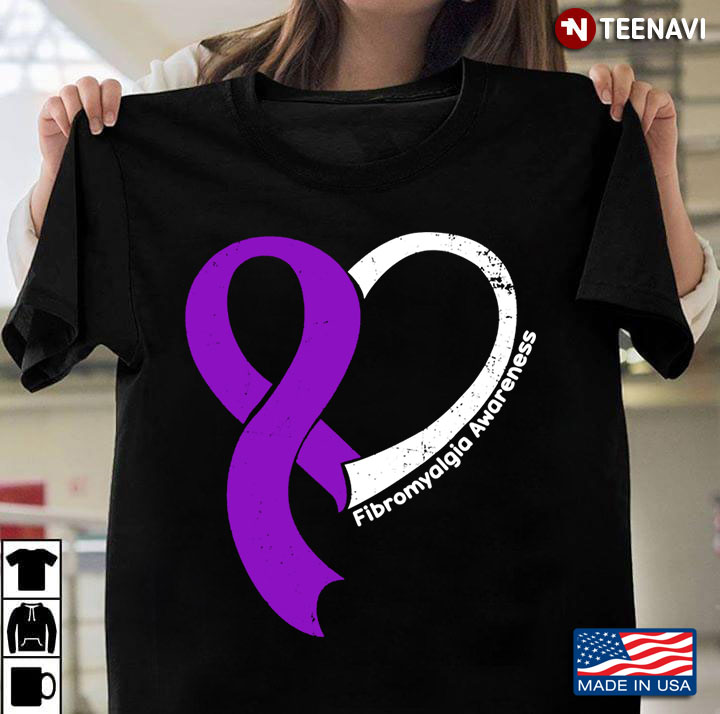 Purple Ribbon Heart Fibromyalgia Awareness