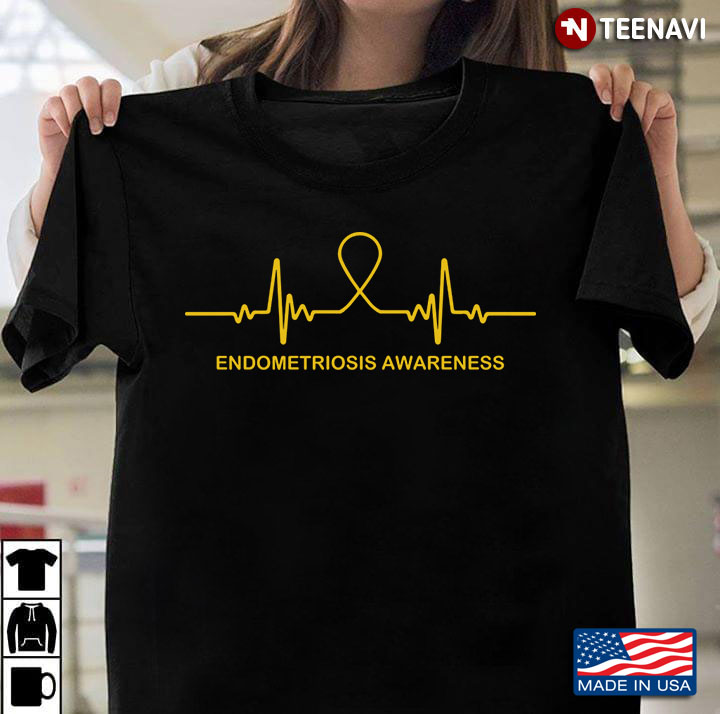 Endrometriosis Awareness Yellow Heartbeat