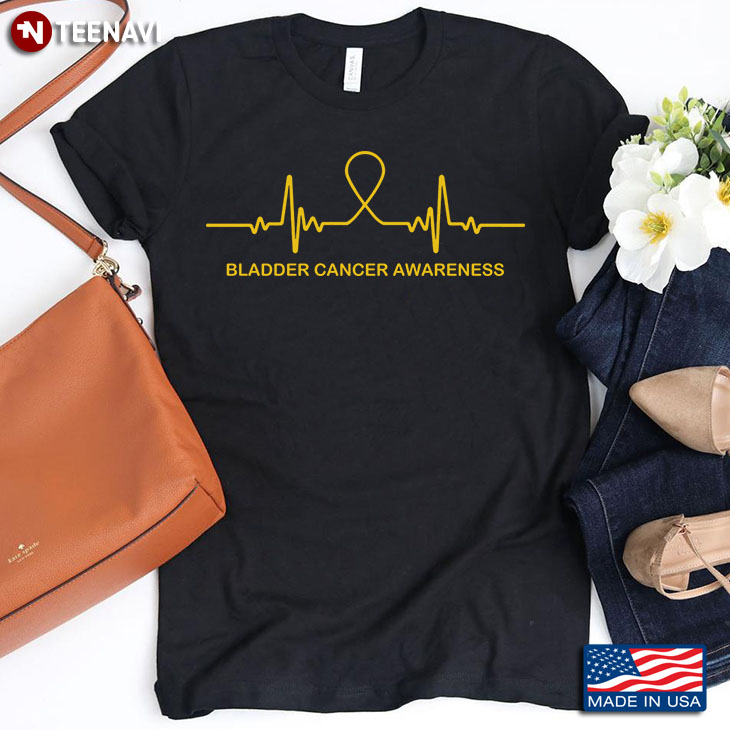 Bladder Cancer Awareness Yellow Heartbeat