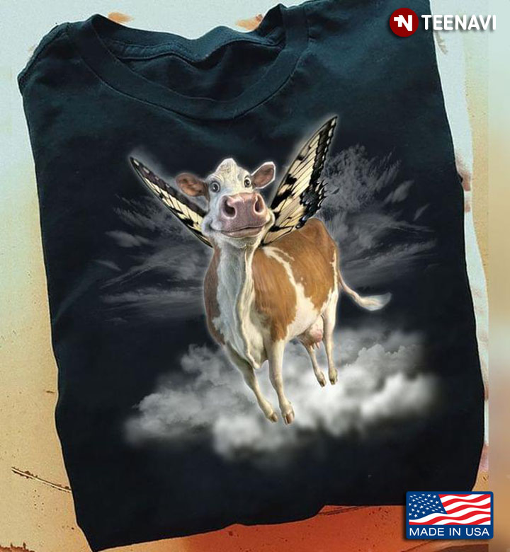 Angel Milk Cow with Butterfly Wings for Animal Lover