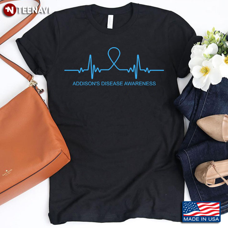 Addison's Disease Awareness Light Blue Heartbeat
