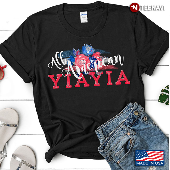 All American Yia Yia Flower Patriotic