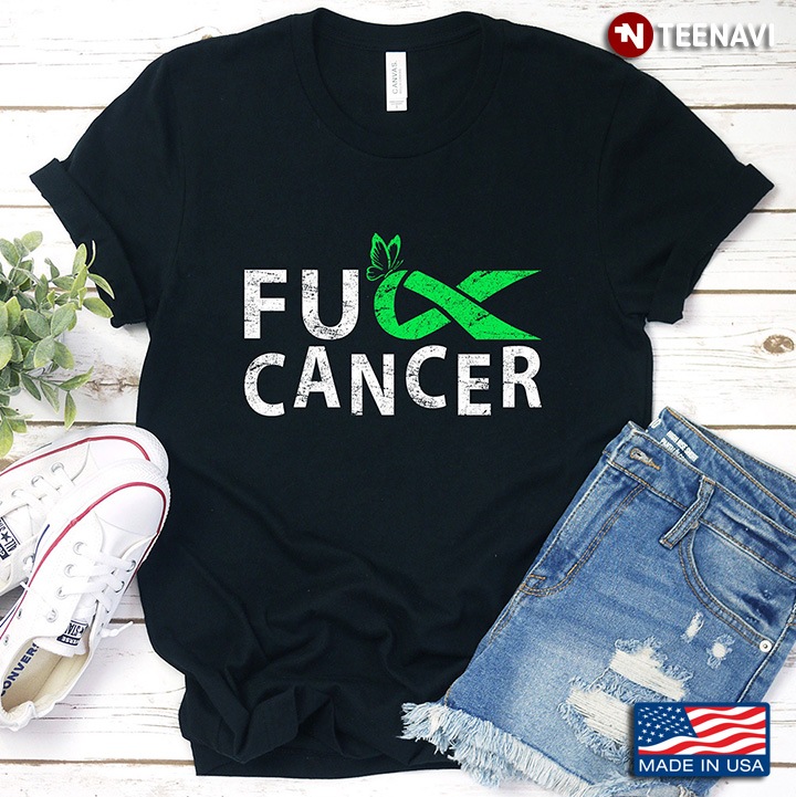 Fuck Cancer Liver Cancer Awareness Green Ribbon