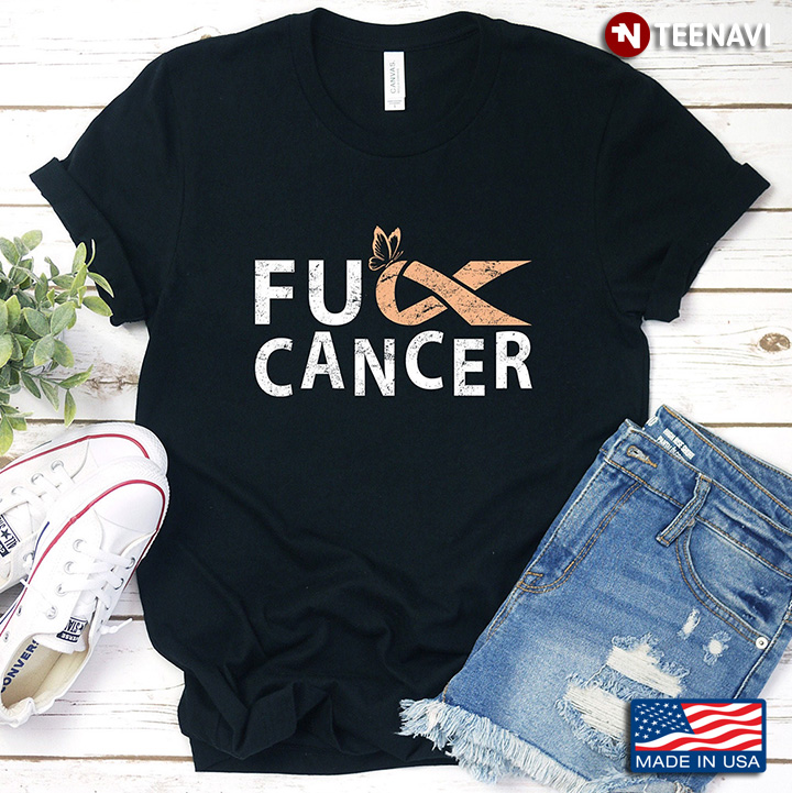 Fuck Cancer Peach Ribbon for Uterine Cancer Awareness